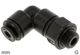 Ausgewähltes Bild der Sammlung - Winkel Push-In Fittings Kunststoff G-Gewinde Männlich FDA