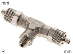 Push-On T-Stücke Messing R-Gewinde Männlich T-Form