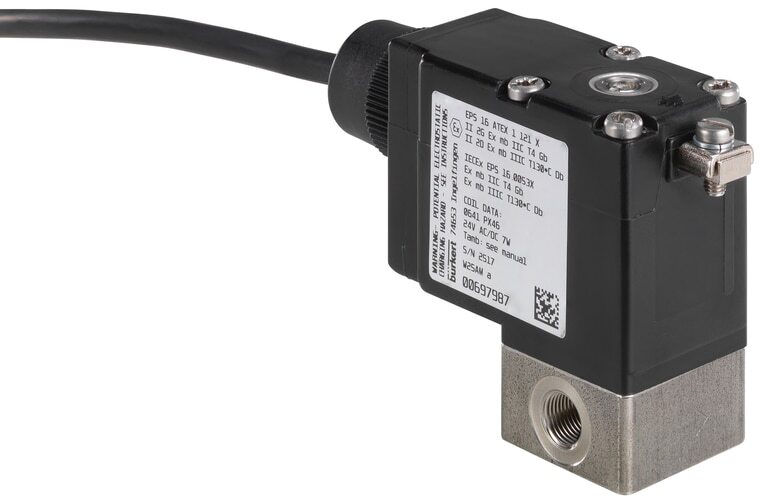 Magnetventil NPT 1/8'' NC Edelstahl FKM -1-12bar/-15-174psi 24VDC 2873 255656