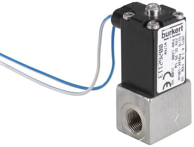 Magnetventil NPT 1/8'' NC Edelstahl FKM -1-8bar/-15-116psi 24VDC Sauerstoff fett-/ölfrei 2871 291339