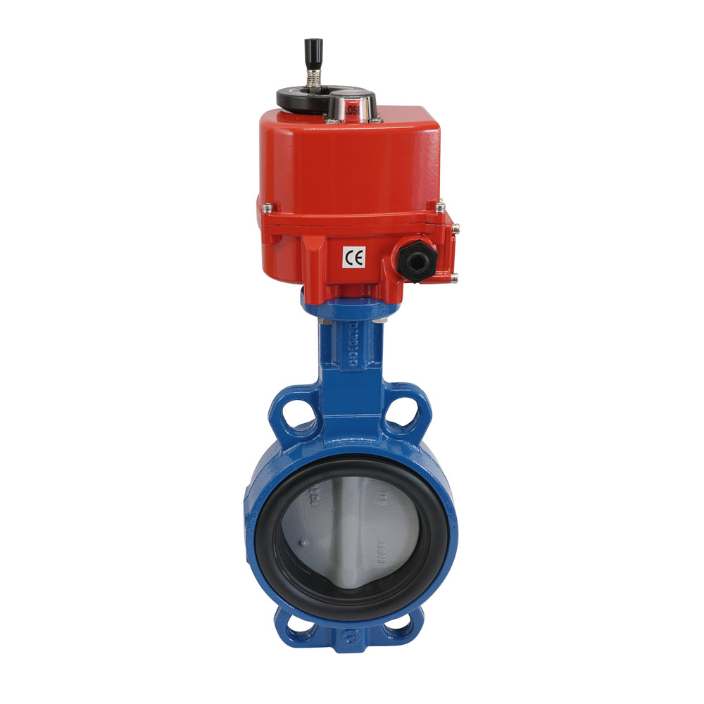 Elektrische Absperrklappe DN50 120-240V AC/DC Zwischenflansch GGG40 PTFE-Silikon AG5