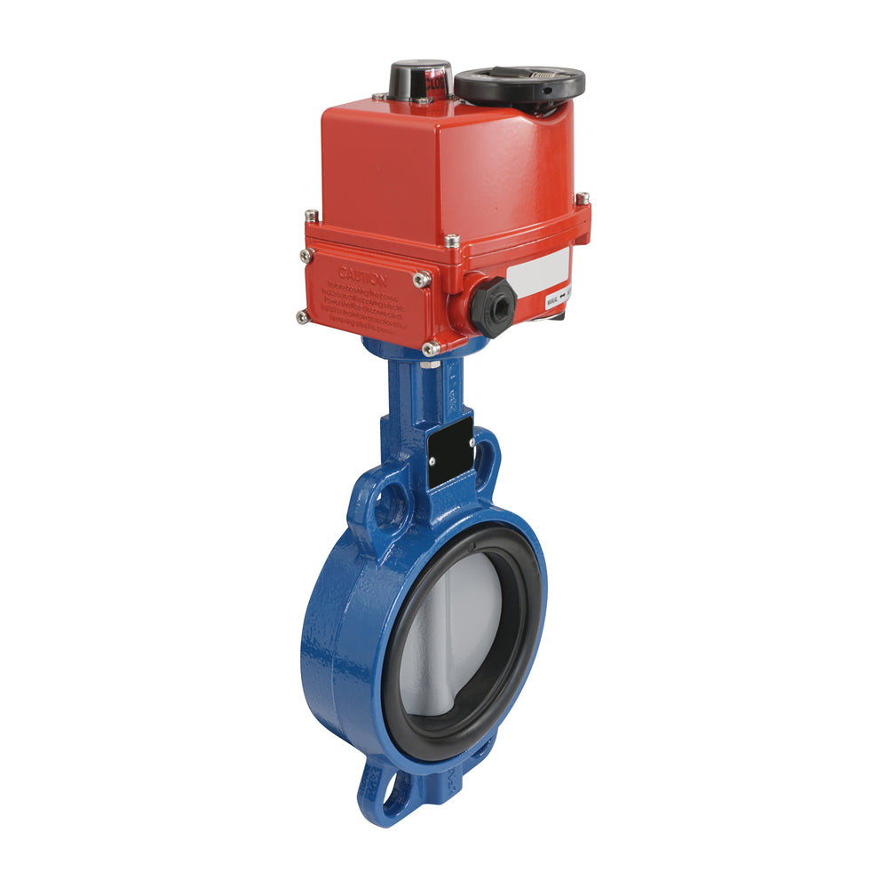 Elektrische Absperrklappe DN50 120-240V AC/DC Zwischenflansch GGG40 PTFE-Silikon AG5