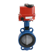 Elektrische Absperrklappe DN50 120-240V AC/DC Zwischenflansch GGG40 PTFE-Silikon AG5