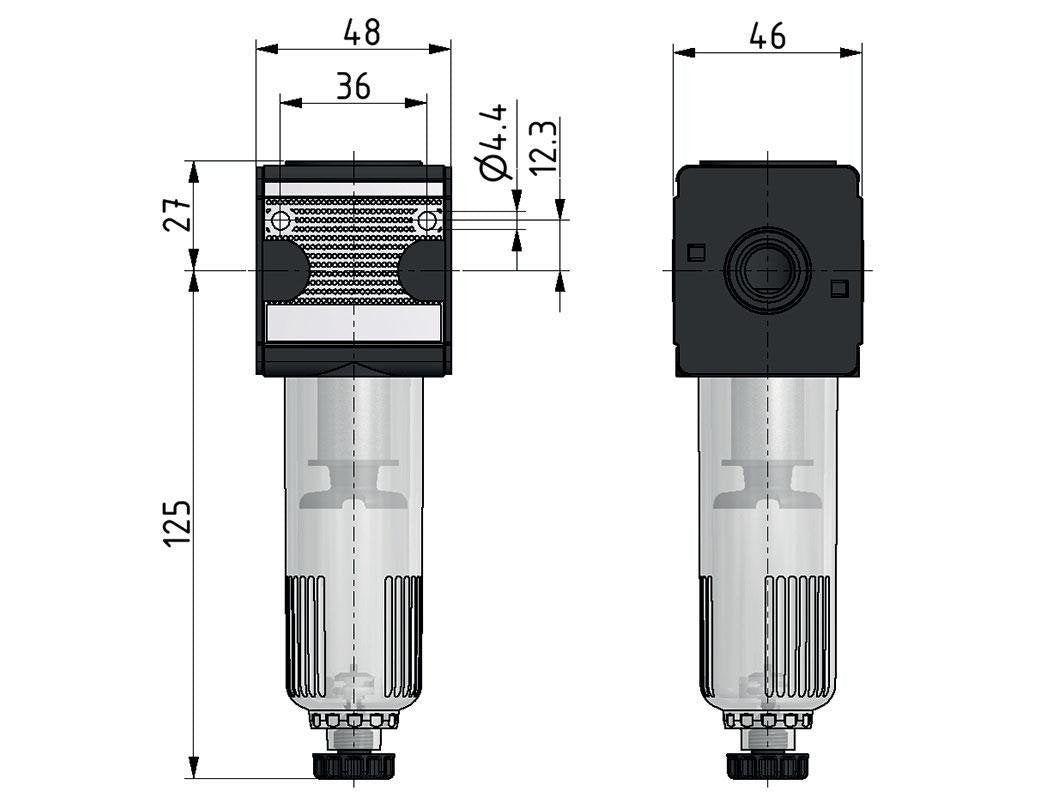 Filter 5microns G3/8'' 2000l/min Auto Polycarbonat Multifix 1