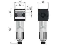 Filter 5microns G3/8'' 2000l/min Auto Polycarbonat Multifix 1