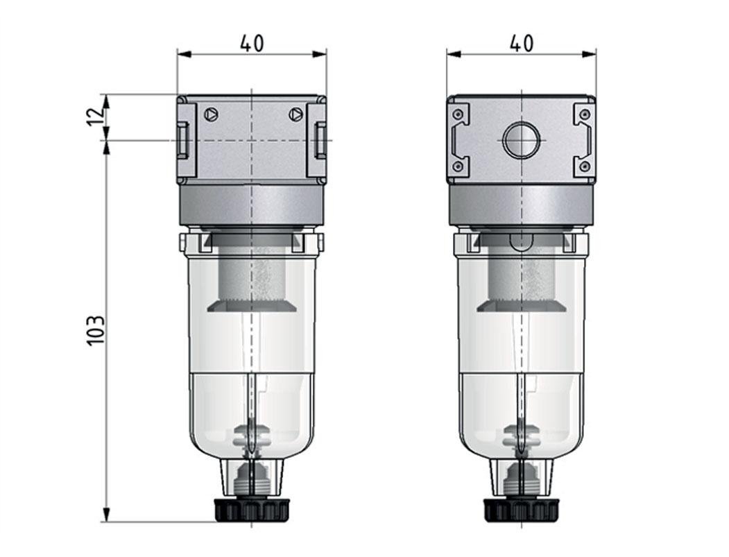 Filter 5microns G1/4'' 1000l/min Auto Metal Multifix 0