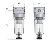 Filter 5microns G1/8'' 1000l/min Auto (Geschlossen ohne Druck) Polycarbonat Multifix 0