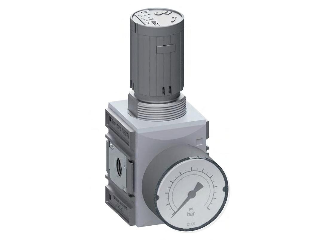 Präzisions-Druckregler G1/4'' 2000l/min 0.5-16.0bar/7-232psi PA Futura 1
