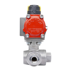 Rp 1 1/4'' L-Port 3-Wege Pneumatischer Edelstahl-Kugelhahn Doppeltwirkend