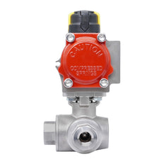Rp 1 1/4'' L-Port 3-Wege Pneumatischer Edelstahl-Kugelhahn Doppeltwirkend