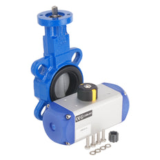 Pneumatische Absperrklappe mit Zwischenflansch DN80 (3 Zoll) GGG40-Edelstahl-EPDM Doppeltwirkend - BFLW