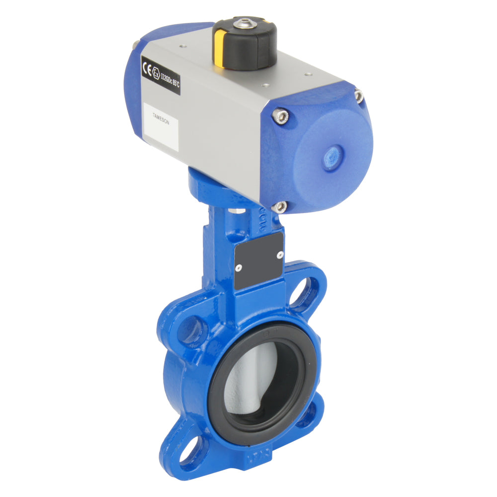 Pneumatische Absperrklappe mit Zwischenflansch DN80 (3 Zoll) GGG40-Edelstahl-EPDM Doppeltwirkend - BFLW