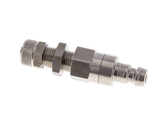 Edelstahl DN 5 Luftkupplung Stopfen 4x6 mm Überwurfmutter Bulkhead Doppelabsperrung
