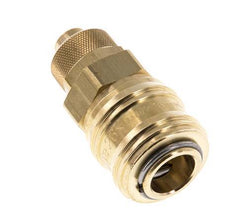 Messing DN 7,2 (Euro) Luftkupplung Muffe 9x12 mm Überwurfmutter Doppelabsperrung