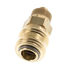Messing DN 7,2 (Euro) Luftkupplung Muffe 9x12 mm Überwurfmutter Doppelabsperrung