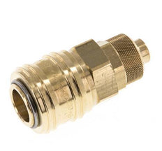 Messing DN 7,2 (Euro) Luftkupplung Muffe 9x12 mm Überwurfmutter Doppelabsperrung