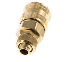 Messing DN 7,2 (Euro) Luftkupplung Muffe 9x12 mm Überwurfmutter Doppelabsperrung