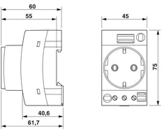 Phoenix Contact Wandsteckdose Modular - 0804024