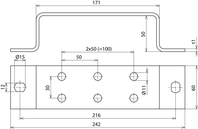 Dehn-Edelstahl-Erdungsschiene mit 2 x 3 Klemmen - 472119