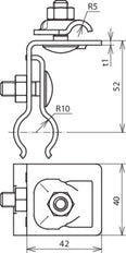 Dehn Dachleitungshalter für Metalldächer Rd 20-25mm - 223040