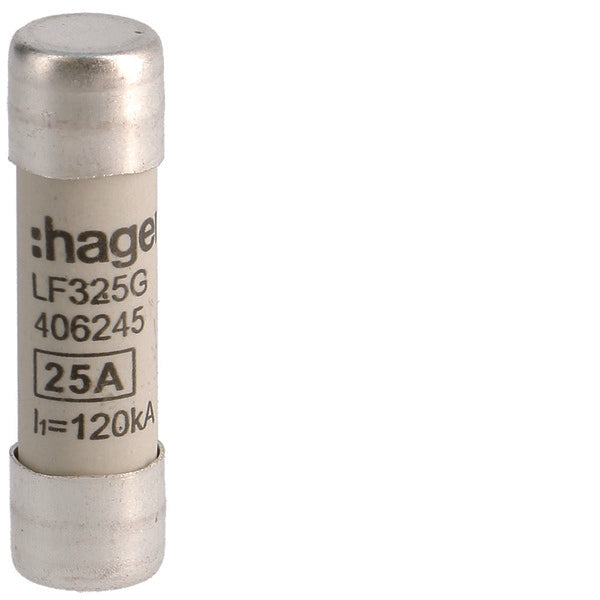 Hager Industrielle Zylindrische Sicherung 25A 500V 10x38mm - LF325G [10 Stück]