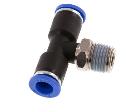 8mm x R1/4'' Inline T-Steckverschraubung mit Außengewinde Messing/PA 66 NBR drehbar [2 Stück]