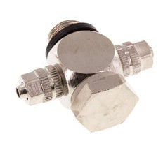 4.3x3 & G1/8'' Vernickeltes Messing Banjo Tee Aufsteckfitting mit O-Ring [10 Stück]