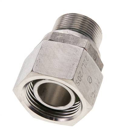 22L & M26x1,5 Edelstahl gerade drehbar mit Außengewinde 160 bar FKM O-Ring Dichtungskonus Einstellbar ISO 8434-1