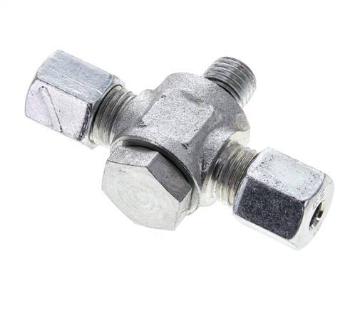 6S & M12x1,5 Verzinkter Stahl T-Drehgelenk-Schneidfitting mit Außengewinde 400 bar NBR ISO 8434-1