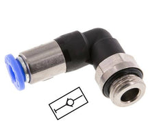 Steckverschraubung 8mm & G1/8'' männlich Selbstsicherndes Winkelstück Messing/PBT 0-10bar (0-145psi)