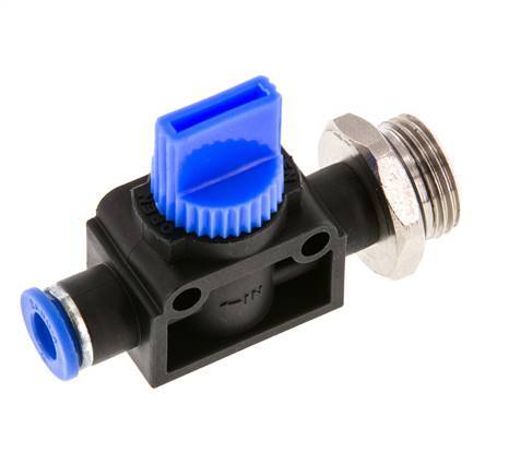 3/2-Wege-Absperr-Handventil 6 mm - G3/8'' Kunststoff/Messing Rohrseitige Entlüftung
