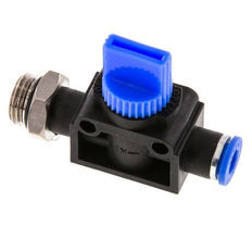 3/2-Wege-Absperr-Handventil 6 mm - G1/4'' Kunststoff/Messing Rohrseitige Entlüftung