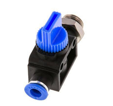 3/2-Wege-Absperr-Handventil 6 mm - G1/4'' Kunststoff/Messing Rohrseitige Entlüftung
