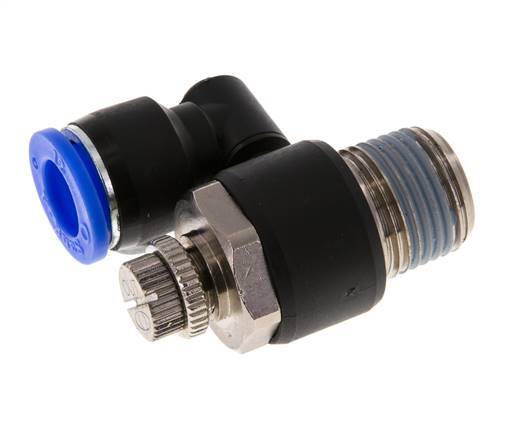 Durchflussregelung Schalldämpfer Meter-Out drehbar 12 mm - R1/2'' Messing/PA 66