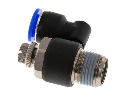 Durchflussregelung Schalldämpfer Meter-Out drehbar 12 mm - R1/2'' Messing/PA 66