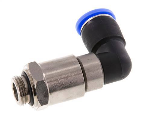 12mm & G3/8'' Ellbogen Schnelldrehgelenk Einsteck-Außengewinde Vernickeltes Messing/PBT NBR Drehbar