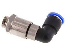 12mm & G3/8'' Ellbogen Schnelldrehgelenk Einsteck-Außengewinde Vernickeltes Messing/PBT NBR Drehbar