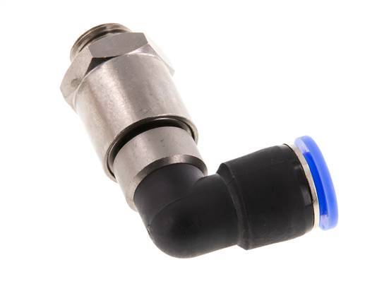 12mm & G3/8'' Ellbogen Schnelldrehgelenk Einsteck-Außengewinde Vernickeltes Messing/PBT NBR Drehbar