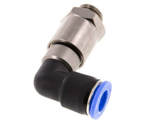 12mm & G3/8'' Ellbogen Schnelldrehgelenk Einsteck-Außengewinde Vernickeltes Messing/PBT NBR Drehbar