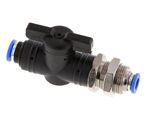 2-Wege-Kugelhahn, gerade, 6 mm, Kunststoff/Messing, Schott