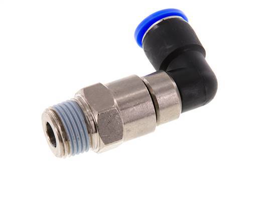 12mm & R1/2'' Ellbogen Schnelldrehgelenk Einsteck-Außengewinde Vernickeltes Messing/PBT NBR Drehbar
