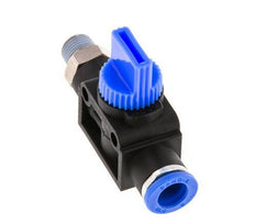 3/2-Wege-Absperr-Handventil 8 mm - R1/8'' Kunststoff/Messing Rohrseitige Entlüftung