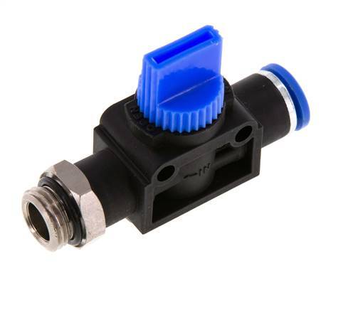 3/2-Wege-Absperr-Handventil 8 mm - G1/4'' Kunststoff/Messing Gewindeseitige Entlüftung