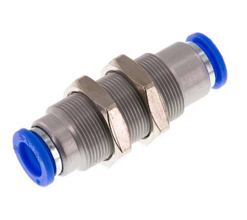Steckverschraubung 10mm selbstsichernd Messing/PBT Bulkhead 0-10bar (0-145psi)