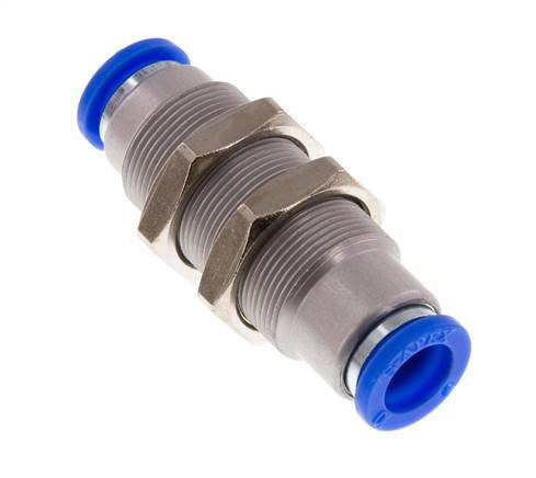 Steckverschraubung 10mm selbstsichernd Messing/PBT Bulkhead 0-10bar (0-145psi)