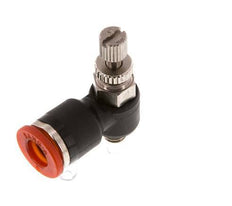 Durchflussregelung Schalldämpfer Meter-In Winkel 6 mm - M5 Messing/PA 66