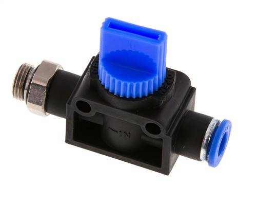 3/2-Wege-Absperr-Handventil 6 mm - G1/8'' Kunststoff/Messing Gewindeseitige Entlüftung