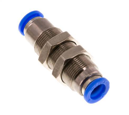 Steckverschraubung 8mm selbstsichernd Messing/PBT Bulkhead 0-10bar (0-145psi)