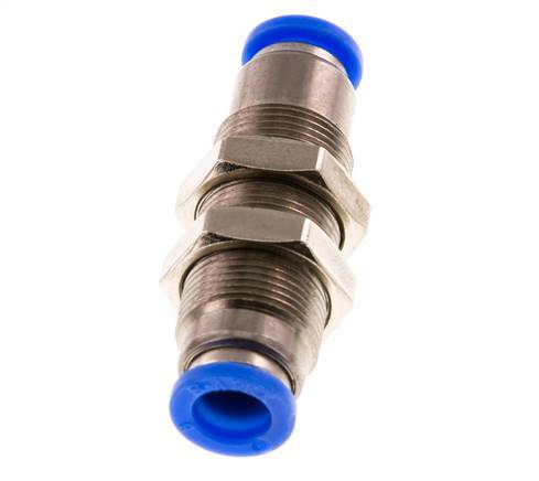 Steckverschraubung 8mm selbstsichernd Messing/PBT Bulkhead 0-10bar (0-145psi)