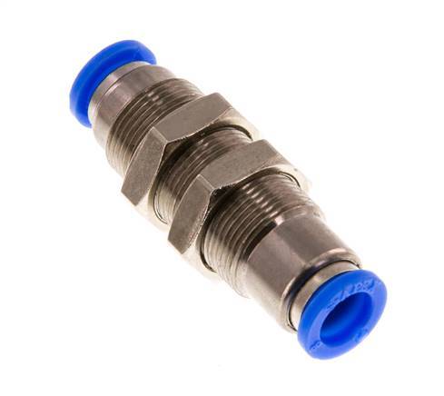 Steckverschraubung 8mm selbstsichernd Messing/PBT Bulkhead 0-10bar (0-145psi)